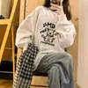 Sudadera redonda súper bonita para mujer, delgada, nuevo estilo para principios de otoño 2026, artículo popular, a la moda, elegante, invierno, forrada de polar, sin capucha