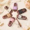 Sandalias Elásticas de Flor de Perla para Niñas Suela Suave Antideslizante Punta Abierta Dulce Estilo Princesa Sandalias Infantiles