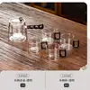 Juego de Té de Cristal, Lujo Ligero para Uso Doméstico, Tetera de Gama Alta para Sala de Estar, Juego Completo para Uso en Oficina, Mesa y Bandeja de Té Kung Fu