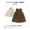 Vestido Chaleco MDD de Pana Directo de Fábrica para Niños 2026, Camiseta Básica Estilo Coreano para Niñas, Vestido de Otoño Estilo Bosque