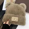 Gorro de Lana Tejido Cálido para Otoño e Invierno para Mujer, Gorro con Protección para los Oídos para Mamá Ciclista, Gorro Integrado con Bufanda, A Prueba de Frío