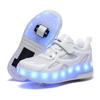 Sapatos infantis Heelby para meninos e meninas Sapatos de caminhada explosivos para adultos Sapatos voadores de duas rodas com rodas de renda Sapatos para meninas e estudantes Patins