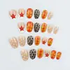 Flor Francesa Estampado de Leopardo Estilo Europeo Uñas Portátiles Transfronterizo Lunares Estrella Arte de Uñas Puntas de Uña Uñas Portátiles Venta al por Mayor 30 Piezas