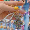 Net vermelho diamante violento urso carro controle remoto corrente anel cordão chaveiro pingente personalidade casal saco pendurado atacado