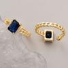 Anillo Abierto Ajustable Chapado en Oro Cobre de 18K Semiterminado Popular DIY Clásico Engaste de Anillo de Perla