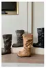 Botas de Motocicleta con Hebilla de Cinturón para Mujer Verano 2026, Botas de Media Caña Redondas Apiladas de Invierno, Botas Elegantes para Mujer