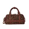 Bolso versátil con estampado de leopardo para mujer, nuevo y moderno bolso tipo almohada de gamuza 2026, bolso cruzado texturizado para otoño e invierno
