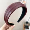 Diadema de Cuero Texturizado de Alto Nivel con Diseño Cóncavo y Convexo, Diadema Alta, Estilo Femenino, Pasador Sencillo para Lavarse la Cara al Salir