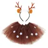 Nueva Falda Tutú de Tul para Niñas | Set de Falda Esponjosa para Actuación de Danza y Disfraz de Reno