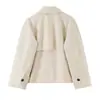 Abrigo Holgado de Color Sólido para Mujer Estilo Europeo y Americano, Nuevo Otoño 2026, con Cuello de Solapa 6441