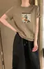 Segundo lote de camisetas de algodón acanalado con mangas tipo flip exclusivamente para mujer, tops de manga corta ajustados directamente de la fábrica, stock de verano de las tiendas físicas Thirteen Streets