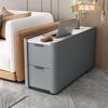 Mesa de noche extremadamente estrecha Lujo Sólido Madera Hogar Dormitorio Gabinete Apartamento Pequeño Ultraestrecha Pizarra Tres Cajones Mesa de Noche