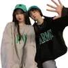 Sudadera Larga de Manga Larga con Estampado de Letras Retro Americano Estilo Oversize Bf Perezoso para Mujer, Ropa Suelta de Primavera y Otoño para Mejor Amiga