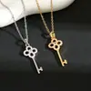 Collar de Zirconia Microincrustada Estilo Coreano para Niña, Moda Femenina, Sentido de Alta Calidad, Colgante de Llave, Cadena de Acero Inoxidable para Clavícula, Joyería