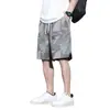 Pantalones Cortos Deportivos de Seda Helada Estilo Hong Kong para Hombre Modernos Delgados Sueltos Frescos Transpirables Versátiles Marca de Moda Casual Camuflaje Pantalones Cargo