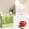 Novo Estilo Porta-Hashi de Parede para Cozinha, Não Requer Furação, Alto Valor Estético, Organizador de Talheres Compartimentado, Porta-Hashi Suspenso com Drenagem de Água para Uso Doméstico