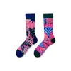Calcetines de Moda Originales Asimétricos Estilo AB para Mujer Calcetines de Algodón de Verano Zhejiang Arte de Dibujos Animados Personalizado Calcetines de Algodón de Tubo Medio para Hombres y Mujeres