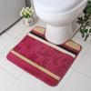 Tapete de Piso para Inodoro de Casa Tapete para Pies Inodoro Inodoro Tapete en Forma de U Antideslizante Absorbente Poliéster Estampado Baño Tapete Antideslizante