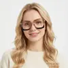 Óculos de Sol com Armação Quadrada Personalizados Estilo Novo 2025 Armação Grande Quadrada Versátil Estilo de Rua Europeu e Americano Armação Oversized Óculos de Sol de Festa Femininos