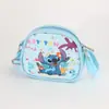 Linda Mini Bandolera de Cuero Semicircular para Niños con Costuras, Bolso Pequeño Cruzado Portátil, Bolsa de Almacenamiento Casual para Viajes