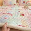 Protetor de Colchão de Veludo Leite Espessado, Quente para Inverno, para Casa, Manta, Lençóis de Veludo Coral, Capa de Cama de Três Peças