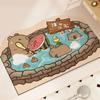 Alfombra Absorbente de Baño de Dibujos Animados Lindo Alfombra de Pie Antideslizante Kabibala Barro Diatomeas Alfombra para Puerta de Inodoro Alfombra para Inodoro