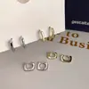 Aretes de Clip Geométricos Cuadrados Estilo Coreano, Diseño de Nicho, Aretes de Clip con Aguja de Plata 925, Pendientes Metálicos Minimalistas Retro Simples