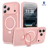 Funda para Teléfono con Soporte de Agujeros Finos para Apple 17Promax con Succión Magnética, 17E Tacto Suave Anti-Caída Dos en Uno 16 Cubierta Protectora