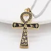 P1257 Collar colgante de acero de titanio para hombre con cruz de Anubis retro con personalidad de moda europea y americana