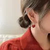 Pendientes Rojos de Amor para Mujer 2024 Nueva Moda Pendientes con Forma de Corazón Joyería para Orejas Pendientes de Primavera