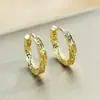 Brincos de Argola Mobius com Padrão de Grama Tang Personalizados para Venda Quente Transfronteiriça Brincos de Argola Lisos Brincos de Nicho de Alto Padrão Brincos Únicos para Mulheres