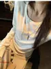 Camiseta de manga larga con diseño de bolsillo de Lyocell para mujer, holgada, de punto cepillado, top base