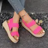 Sandálias Femininas Moda Outwear Comércio Exterior Roma Chinelos de Corda de Cânhamo Imitação Sandálias Femininas Sola Grossa Moda Verão Estudantes