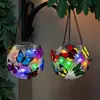 Linterna de Arte de Hierro Alimentada por Energía Solar para Tenis Amazon Luz Colgante de Red Vintage Linterna Hueca Decorativa para Jardín Exterior y Patio