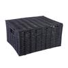 Cesta de Almacenamiento Grande con Tapa Caja de Almacenamiento para el Hogar Cesta para Artículos Varios Caja de Almacenamiento de Escritorio Cesta de Almacenamiento de Ropa y Snacks de Imitación de Ratán
