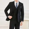 Conjunto de Terno Masculino Novo de Três Cores com Botão Único Conjunto de Terno para Trabalho e Casamento Conjunto de Traje de Casamento de Três Peças