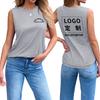 Amazon comercio exterior cuello redondo chaleco sin mangas DIY estampado a doble cara un lote de pedidos europeos y americanos camiseta en stock al por mayor