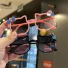Gafas de sol para niños gatito forma kt gafas de sol para bebé niña de dibujos animados lazo gafas de sol a prueba de UV tesoro femenino