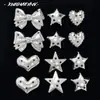 Cuentas Sueltas de Acrílico Y2K Corazón Plateado Estrella Lazo Cuentas Sueltas Material para Pulsera Collar Hecho a Mano DIY