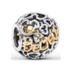 Pulseira Pangadora S925 de prata esterlina com osso de cobra e contas de coração do oceano, joias artesanais mais vendidas