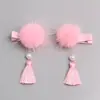 Presilha de Cabelo para Bebê com Cobertura Total de Tecido Que Não Danifica o Cabelo, Presilha de Cabelo Festiva de Pom-Pom de Ano Novo, Pom-Pom Fofo de Pelo de Visão, Acessório de Cabelo com Franja de Pérola