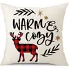 Juego de Fundas de Almohada Transfronterizas para Navidad Europea y Americana, Funda para Cojín de Sofá de Sala de Estar, Funda para Almohada de Cintura con Reno Papá Noel Árbol, Suministro de Fábrica