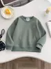 Sudadera Infantil de Otoño 26 Nueva Elegante Estampado de Dibujos Animados Cuello Redondo Jersey Niños Niñas Top Cálido Estilo Coreano Moderno