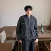 Jaqueta de Couro Masculina 2024 Primavera e Outono Novo Design de Zíper Estrutural Bonita Solta Roupa de Voo Jaqueta de Couro PU