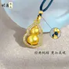Tienda de oro con colgante de calabaza antiguo francés con incrustaciones de oro y diamantes para mujer, joyería de larga duración que no se decolora, colgante de collar Fulu giratorio