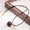 Coleção de Colares de Cristal com Contas de Laca para Clavícula, Mesmo Estilo do Xiaohongshu, Colar Wenwan de Celebridade da Internet, Colar Versátil Novo Estilo Chinês