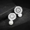 Brincos Exquisitos de Girassol com Zircônia, Brincos de Nicho de Alta Qualidade com Senso de Design, Populares no Xiaohongshu, Estilo Exagerado E6479