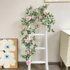 Enredadera de Rosas Simulada de Alta Gama, Enredadera Artificial de Flores Estilo Jardín, Arco de Pared, Envoltura para Tuberías Colgantes, Enredadera Decorativa para Cubrir y Decorar