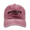 Novo Boné de Baseball Brooklyn Bordado com Letras Estilo Retrô Coreano, Chapéu Bico de Pato Versátil e que Afina o Rosto