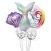 Globo de aluminio con diseño de cola de sirena de Amazon, 40 pulgadas, con lentejuelas digitales grandes, paquete de cumpleaños